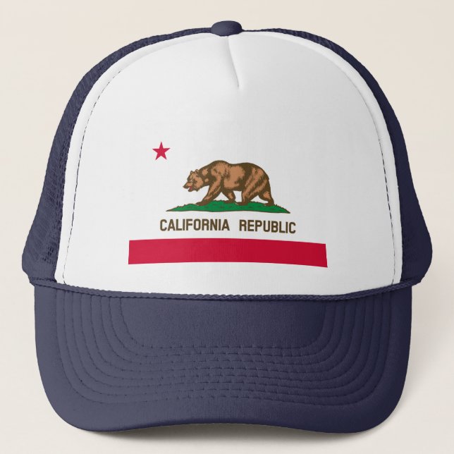 Gorra De Camionero Diseño de bandera estatal de California (Anverso)