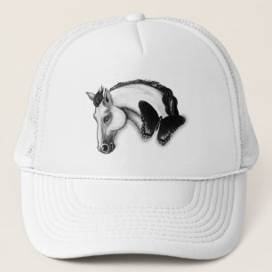 Gorra De Camionero Diseño de caballos blancos y mariposas