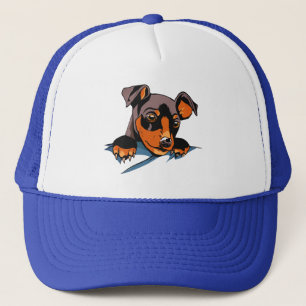 Gorra De Camionero Diseño de cachorro de dachshund negro lindo