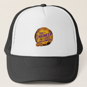 Gorra De Camionero Diseño de calabaza vintage de Halloween que ama el