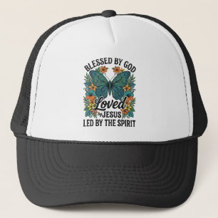 Gorra De Camionero Diseño de camiseta cristiana de mariposa bendita (