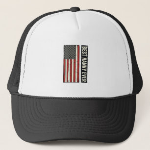 Gorra De Camionero Diseño de camiseta de bandera vintage patriota Mej
