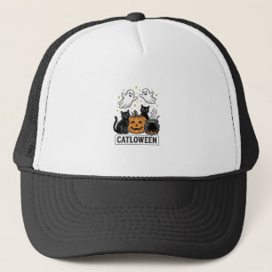 Gorra De Camionero Diseño de camiseta de Catloween vintage gato fanta