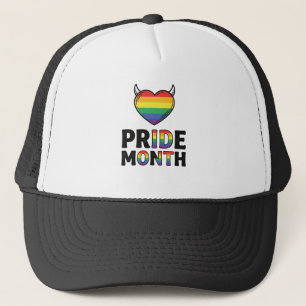 Gorra De Camionero Diseño de camiseta de corazón con cuernos del mes 