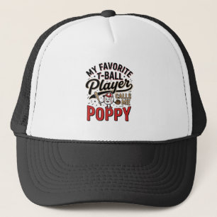 Gorra De Camionero Diseño de camiseta de grabado vintage de T-Ball Po