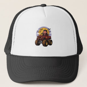 Gorra De Camionero Diseño de camiseta de Halloween de camión monstruo