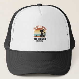 Gorra De Camionero Diseño de camiseta de humor de gato dramático vint