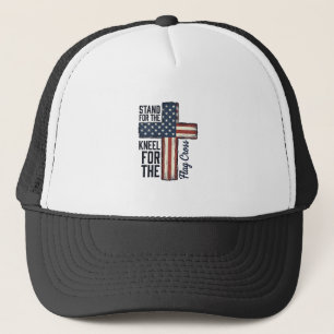 Gorra De Camionero Diseño de camiseta de pie para la bandera arrodíll