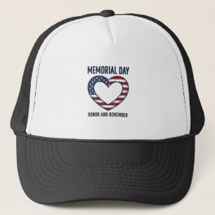 Gorra De Camionero Diseño de camiseta del Día de los Caídos Corazón H