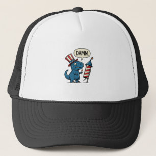 Gorra De Camionero Diseño de camiseta divertida patriótica T-Rex fueg