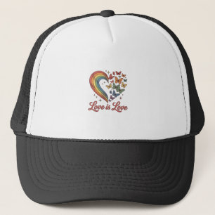 Gorra De Camionero Diseño de camiseta Orgullo Mariposa Corazón Amor E