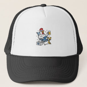 Gorra De Camionero Diseño de camiseta patriótica de cerveza de pollo