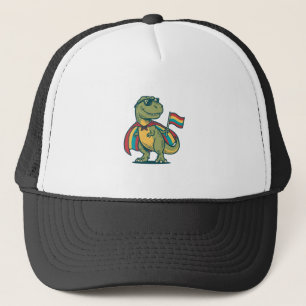 Gorra De Camionero Diseño de camiseta vectorial de dinosaurio orgullo