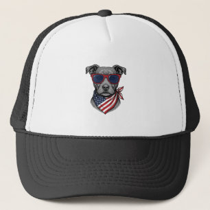 Gorra De Camionero Diseño de camiseta vintage con perro patriótico co