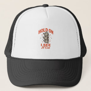 Gorra De Camionero Diseño de camiseta vintage divertido gato agarra q