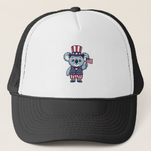 Gorra De Camionero Diseño de camiseta vintage vector koala patriótico