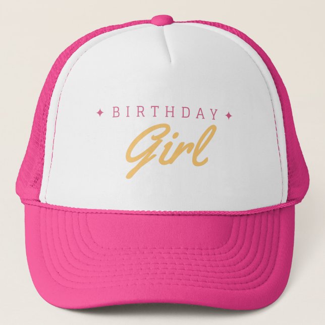 Gorra De Camionero Diseño de Chica de cumpleaños (Anverso)