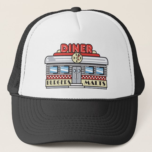 Gorra De Camionero diseño de comedor retro (Anverso)