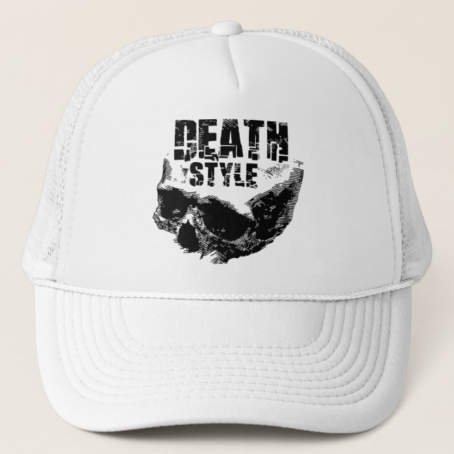 Gorra De Camionero Diseño de cráneo estilo muerte (Anverso)