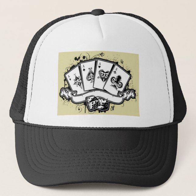 Gorra De Camionero Diseño de cuatro tarjetas de los as (Anverso)