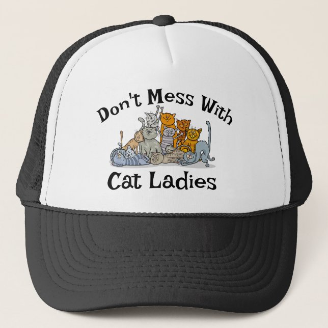Gorra De Camionero Diseño de damas de gato (Anverso)