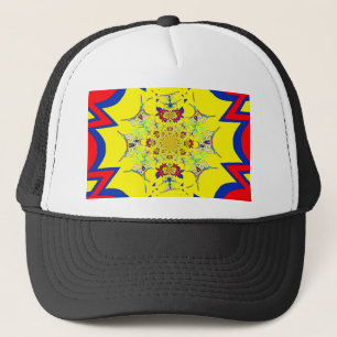 Gorra De Camionero Diseño de Damasco Floral brillante en color Impres