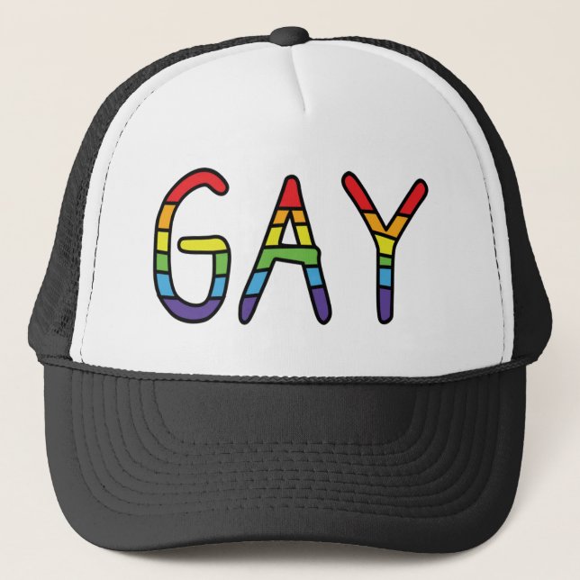 Gorra De Camionero Diseño de Doodle Gay (Anverso)