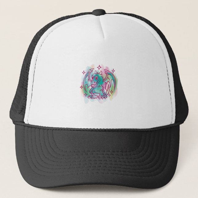 Gorra De Camionero Diseño de fantasía de Dragon Cute (Anverso)