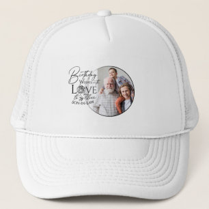 Gorra De Camionero Diseño de foto de caligrafía de cumpleaños para ye