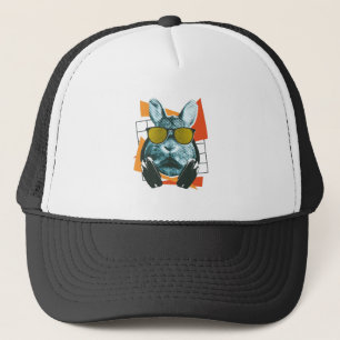 Gorra De Camionero Diseño de Gafas de Sol Conejo
