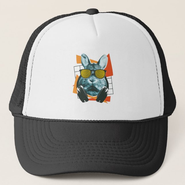 Gorra De Camionero Diseño de Gafas de Sol Conejo (Anverso)
