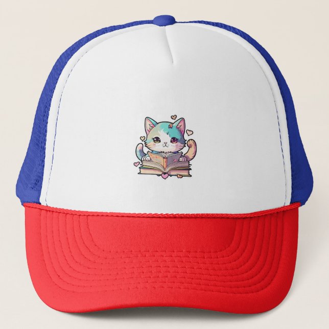 Gorra De Camionero diseño de gato bonito (Anverso)