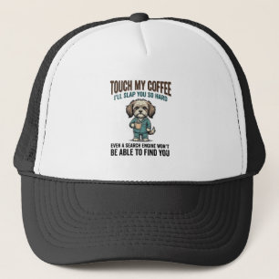 Gorra De Camionero Diseño de grabado vintage de advertencia de café d