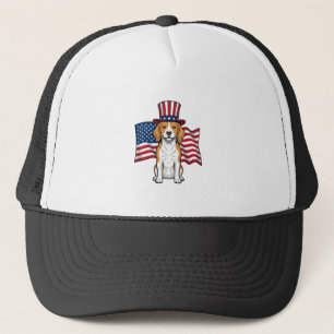 Gorra De Camionero Diseño de grabado vintage de bandera de perro Beag