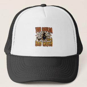 Gorra De Camionero Diseño de grabado vintage de Halloween de bruja ma