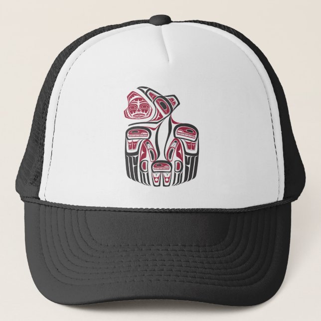 Gorra De Camionero Diseño de Haida Raven (Anverso)