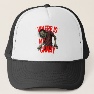 Gorra De Camionero Diseño de Halloween de Zombie Espeluznante “¿Dónde
