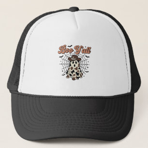 Gorra De Camionero Diseño de Halloween Fantasma Occidental Boo Yall