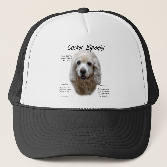 Gorra De Camionero Diseño de historia de Cocker Spaniel (buff) (Anverso)
