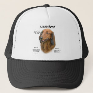 Gorra De Camionero Diseño de historial de Dachshund (longhair)