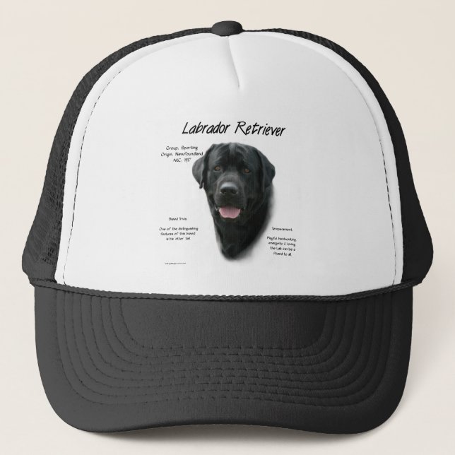 Gorra De Camionero Diseño de historial de Labrador Retriever (blk) (Anverso)