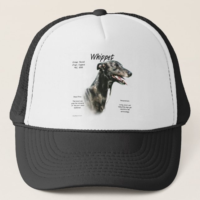 Gorra De Camionero Diseño de historial de Whippet (Anverso)