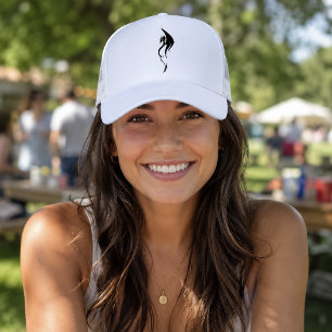 Gorra De Camionero Diseño de ilustración de dragón tribal blanco negr