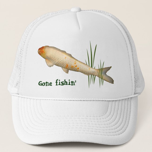 Gorra De Camionero Diseño de Koi - Fishin ido (Anverso)