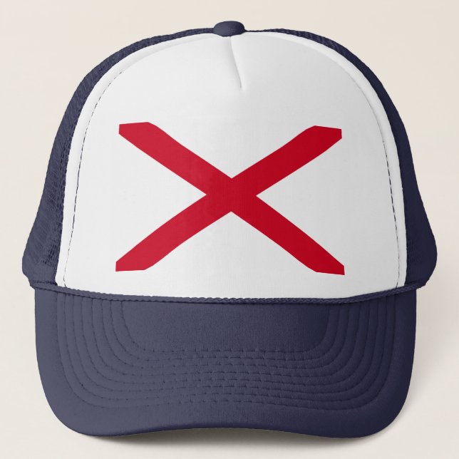 Gorra De Camionero Diseño de la bandera del estado de Alabama (Anverso)