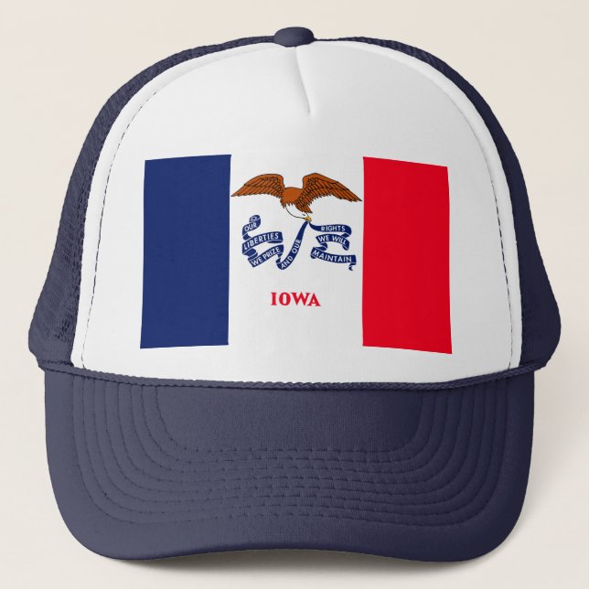 Gorra De Camionero Diseño de la bandera del estado de Iowa (Anverso)
