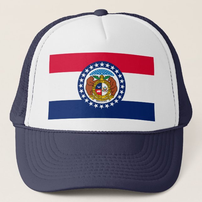 Gorra De Camionero Diseño de la bandera del estado de Misuri (Anverso)