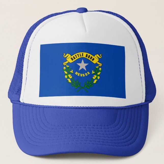 Gorra De Camionero Diseño de la bandera del estado de Nevada (Anverso)