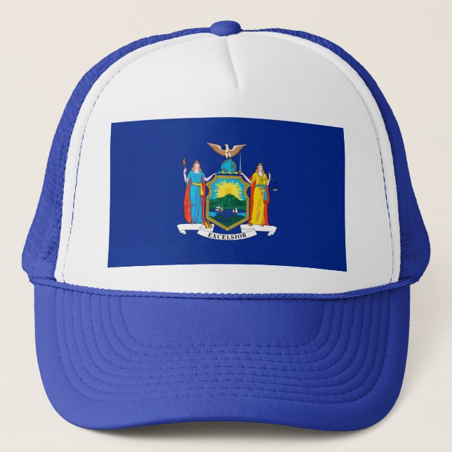 Gorra De Camionero Diseño de la bandera del estado de Nueva York (Anverso)