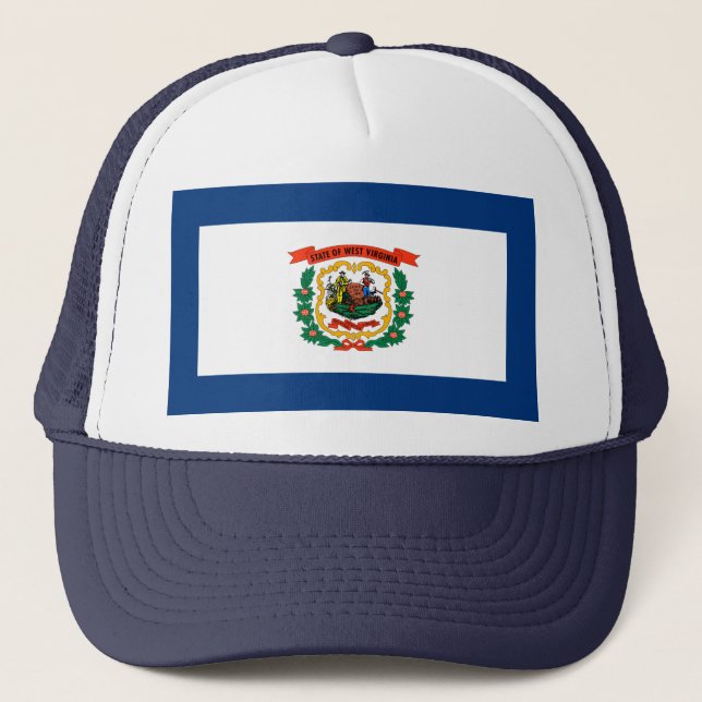 Gorra De Camionero Diseño de la bandera del estado de Virginia Occide (Anverso)